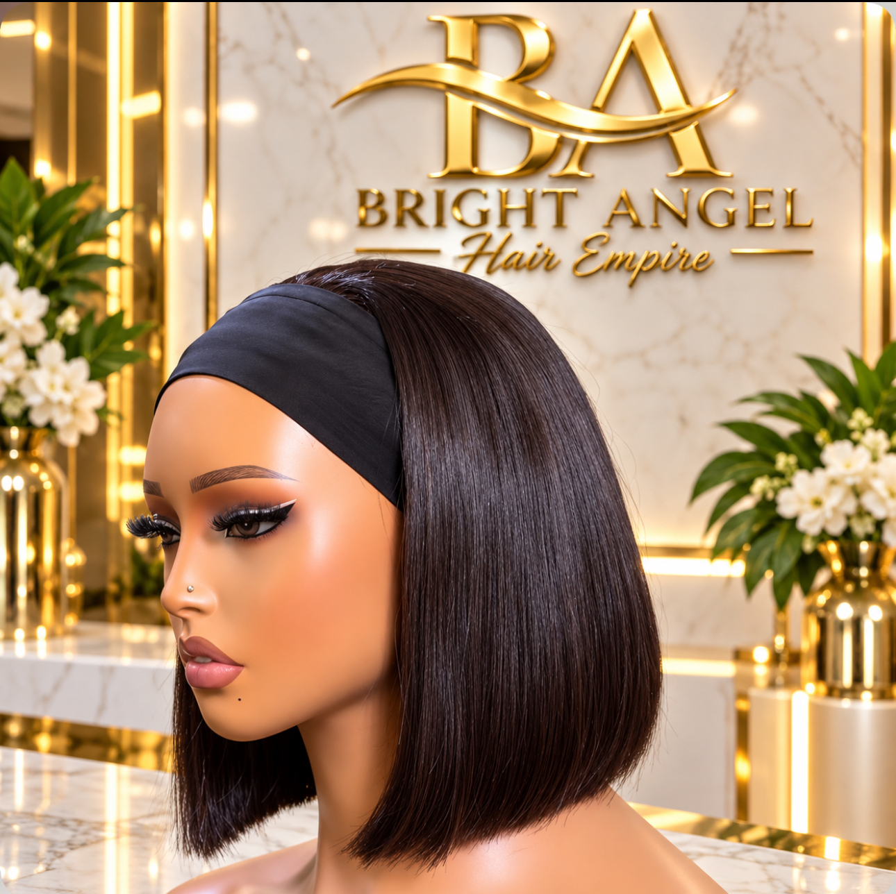 Bone Straight Band Wig